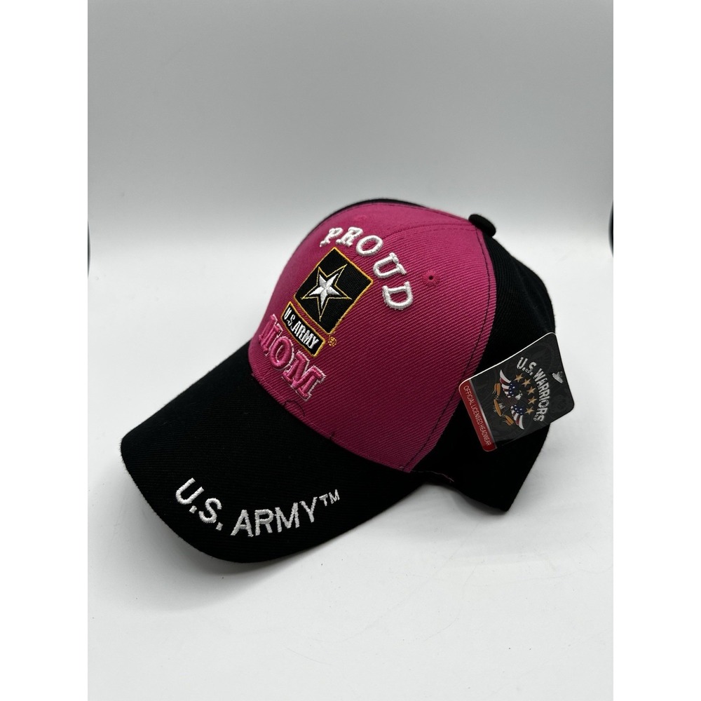 U.S. Warriors Proud U.S. Army Mom Baseball Cap Hat Pink Black Official Licensed - Picture 4 of 13